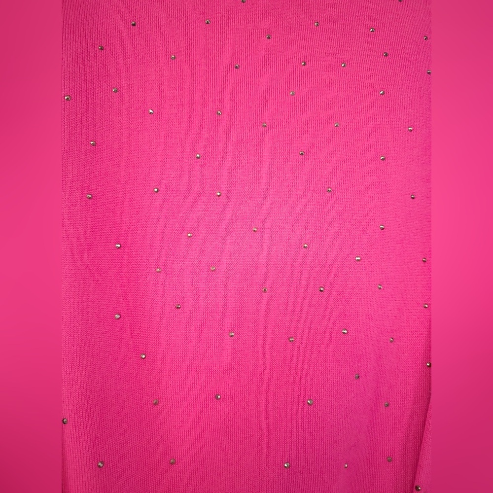 Nanette Lepore| hot pink bedazzled sweater - Picture 2 of 3